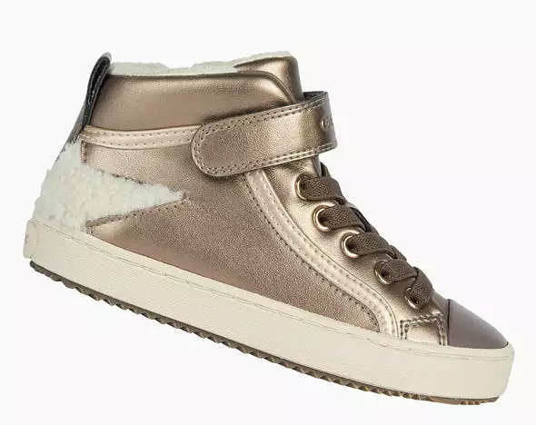 Geox Kalispera Lead Cream Hightop Sneaker Booties