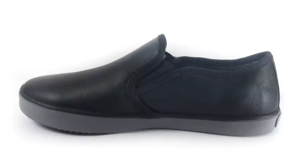 Geox Kilwi Black Leather Slip on Sneaker Shoe