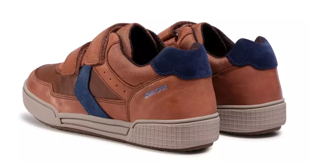 Geox Poseido Cognac Leather Sneaker School Shoe