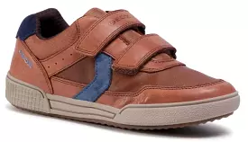 Geox Poseido Cognac Leather Sneaker School Shoe