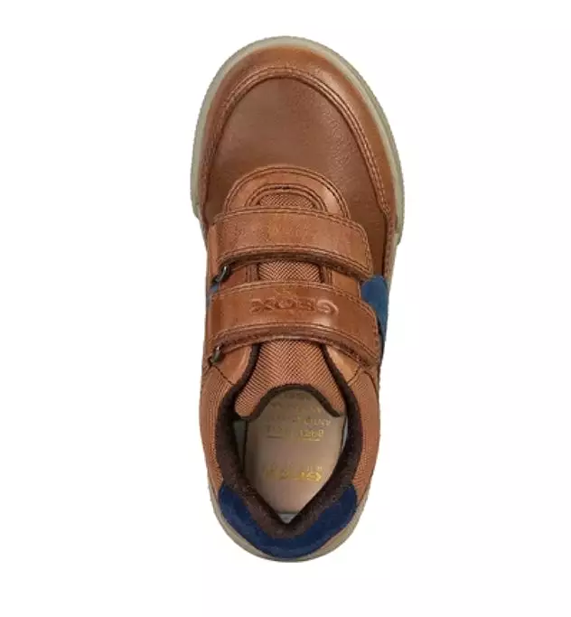 Geox Poseido Cognac Leather Sneaker School Shoe