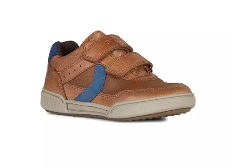 Geox Poseido Cognac Leather Sneaker School Shoe