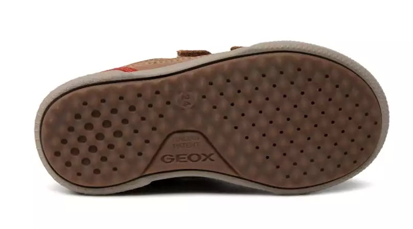 Geox Poseido Cognac Navy Leather Sneaker School Shoe