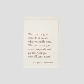 Goal Quote Card - Alfred A. Montapert