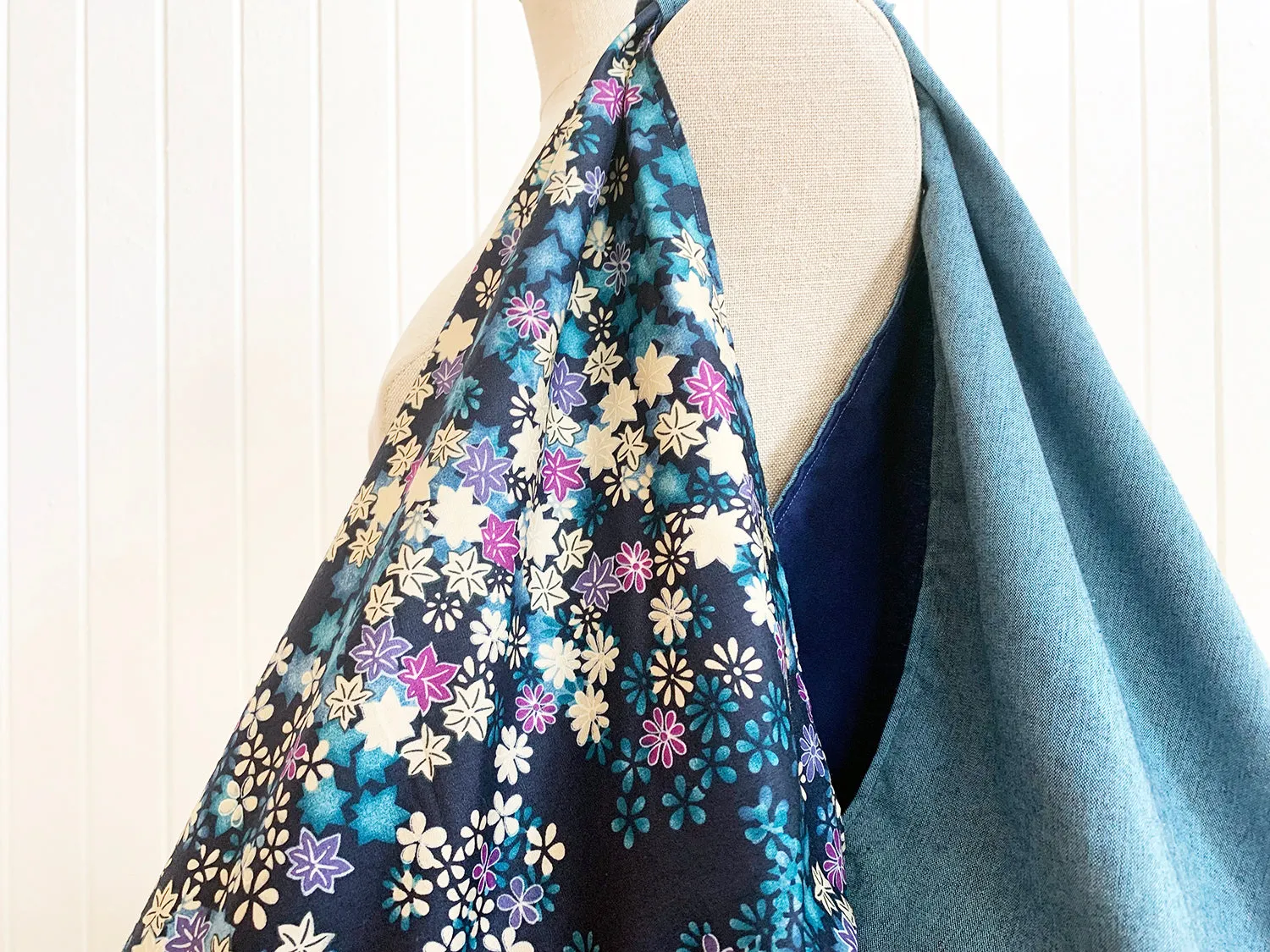 *Handmade* Origami bag | Market bag | Blue floral