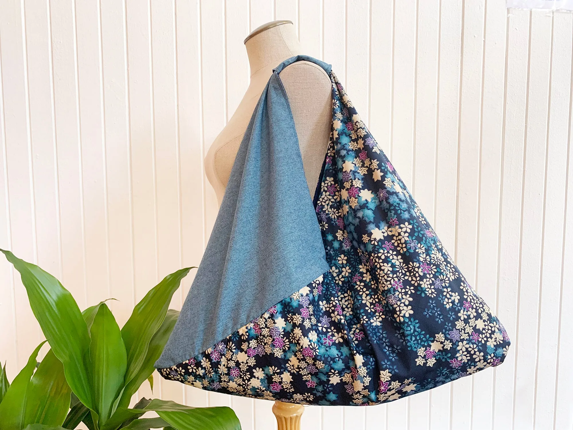 *Handmade* Origami bag | Market bag | Blue floral