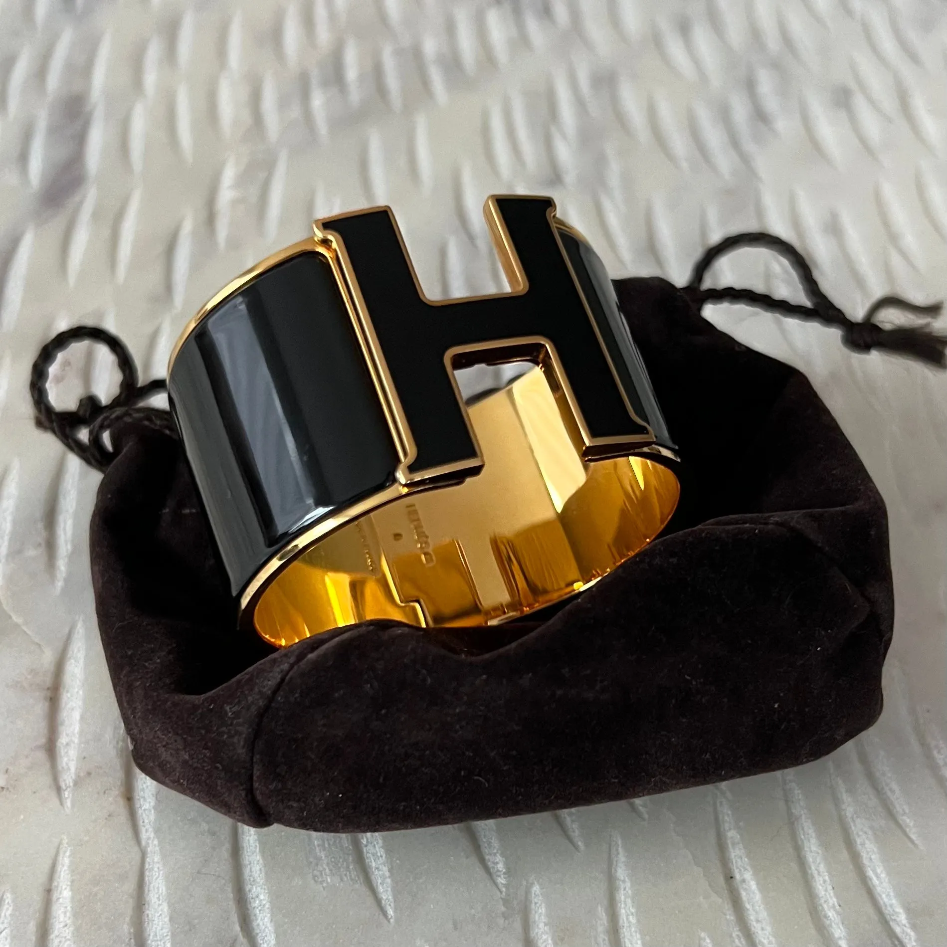 Hermès ENAMEL EXTRA WIDE CLIC CLAC H BRACELET