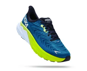 Hoka Mens Arahi 6 Lightweight Support Sneaker- Blue Graphite/Blue Coral