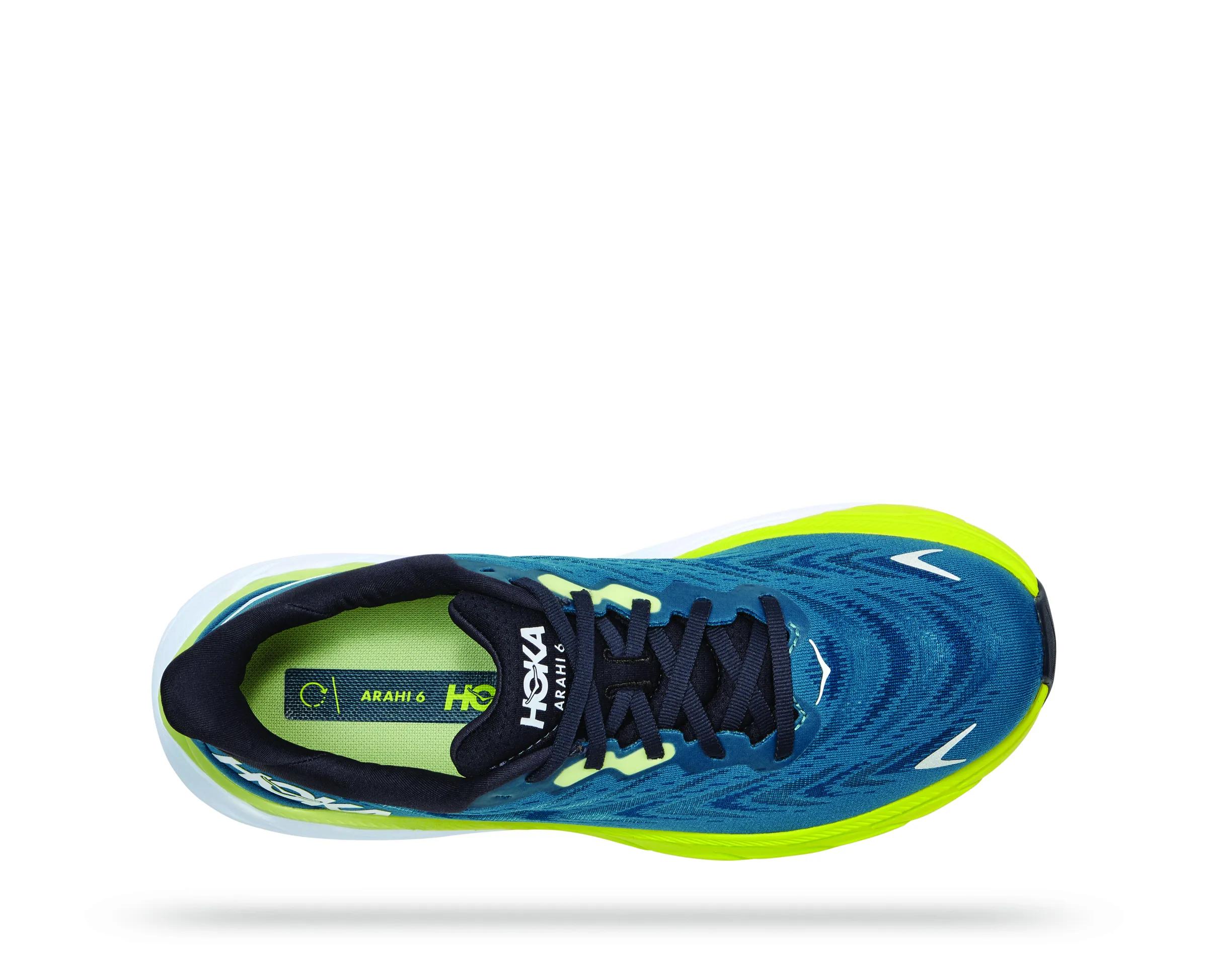 Hoka Mens Arahi 6 Lightweight Support Sneaker- Blue Graphite/Blue Coral