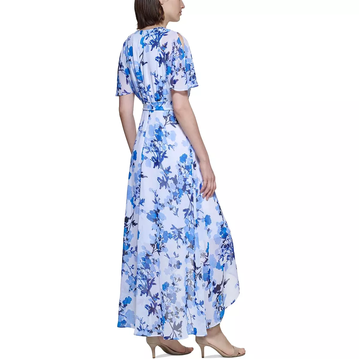 Jessica Howard Womens Petites Floral Long Wrap Dress