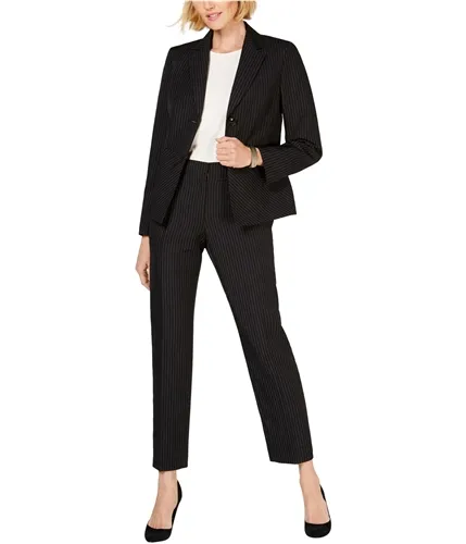 Le Suit Womens Pinstripe Two Button Blazer Jacket