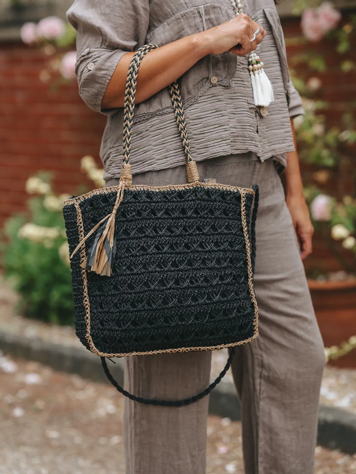 Loose Weave Tassel Bag