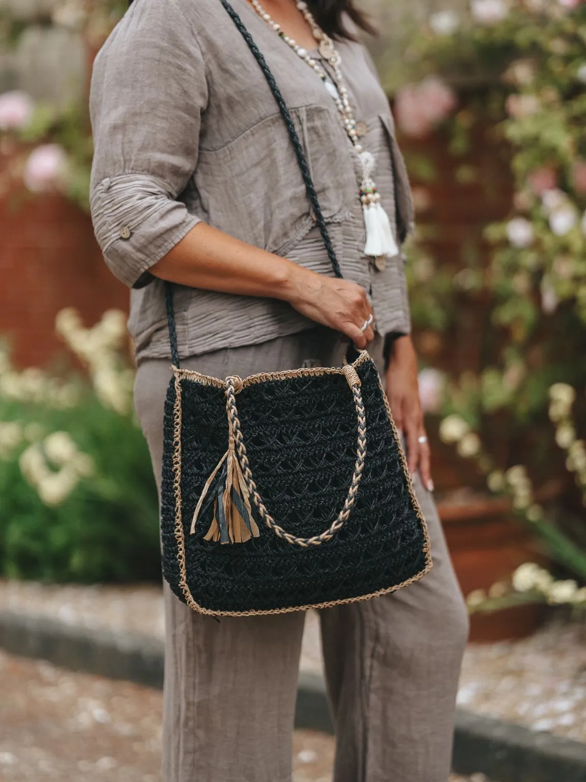 Loose Weave Tassel Bag