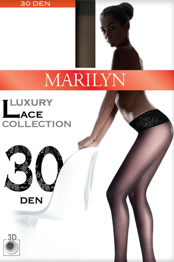 Marilyn Luxury Lace Sheer Tights 30 DEN