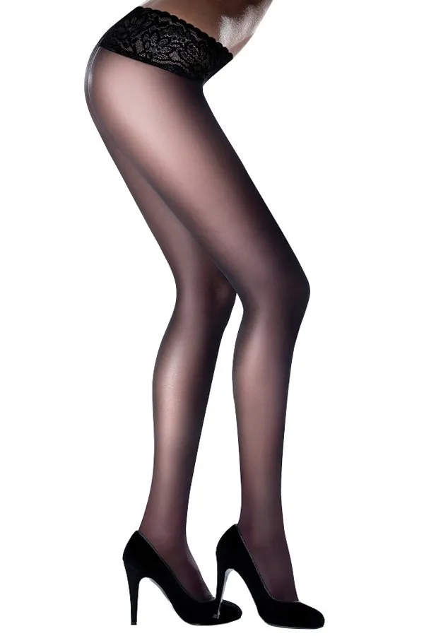 Marilyn Luxury Lace Sheer Tights 30 DEN