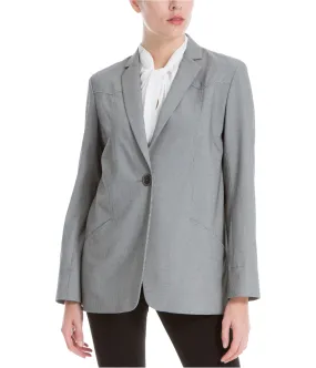 Max Studio London Womens Houndstooth One Button Blazer Jacket