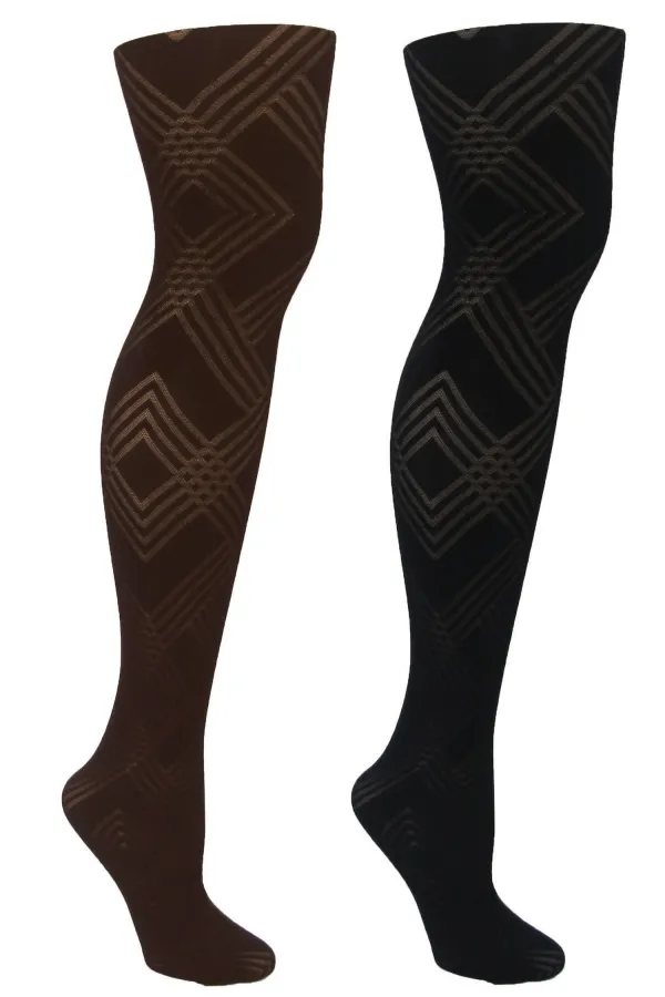 MeMoi Geometric Pattern Tights