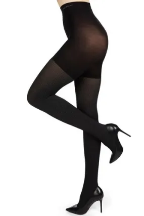 MeMoi Pin Rib Opaque Shaper Tights