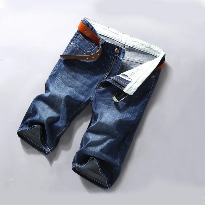 Men's Summer Classic Casual Cotton Bermuda Straight Denim Shorts