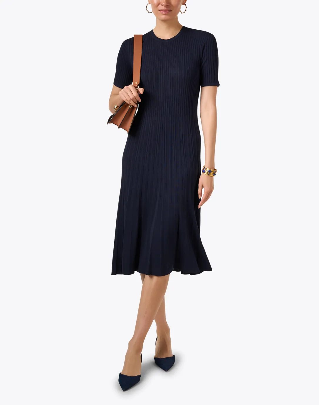 Navy Rib Knit Dress