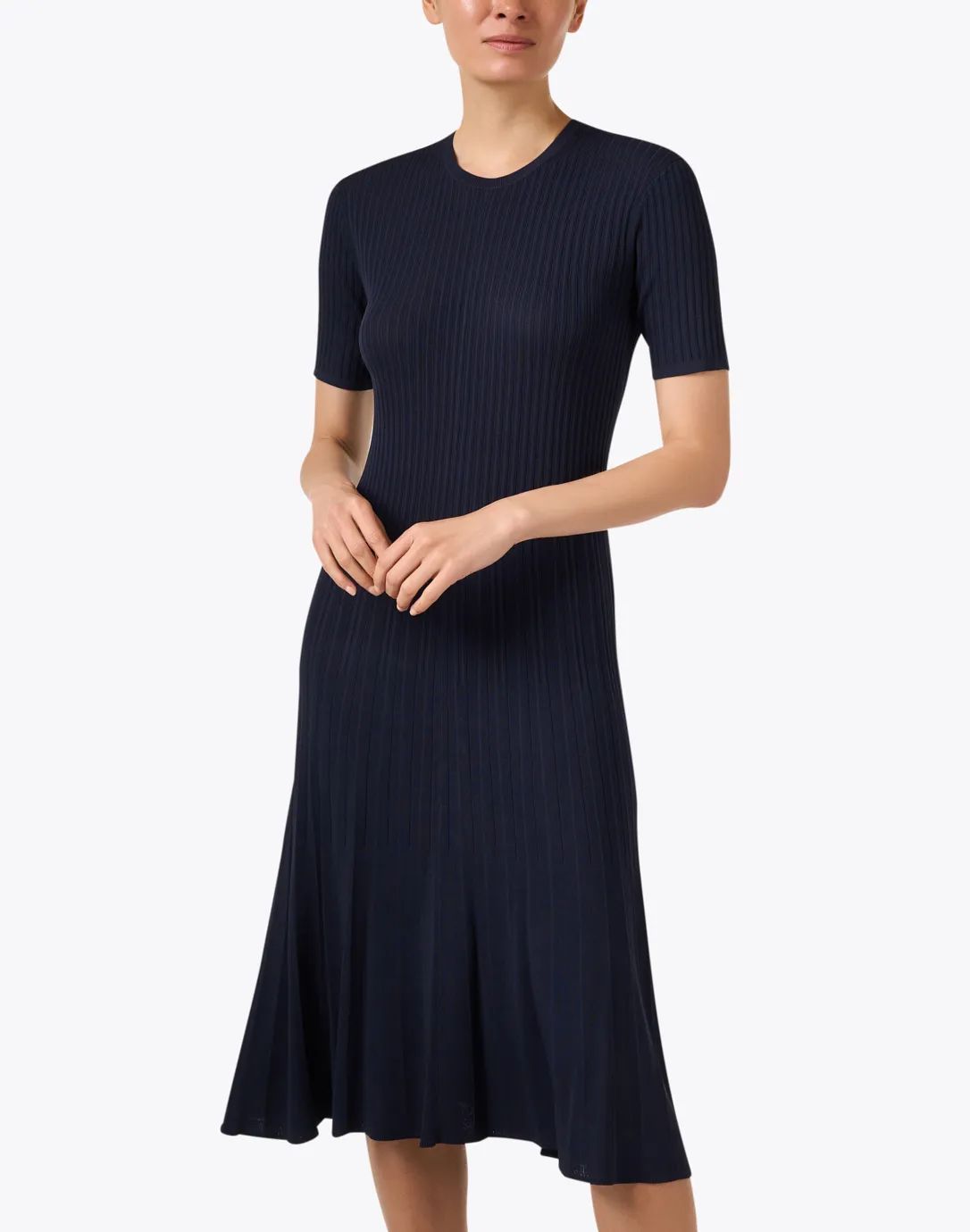 Navy Rib Knit Dress