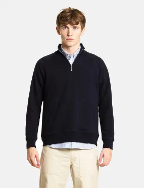 Norse Projects Alfred Light Sweatshirt (1/4 Zip) - Dark Navy Blue