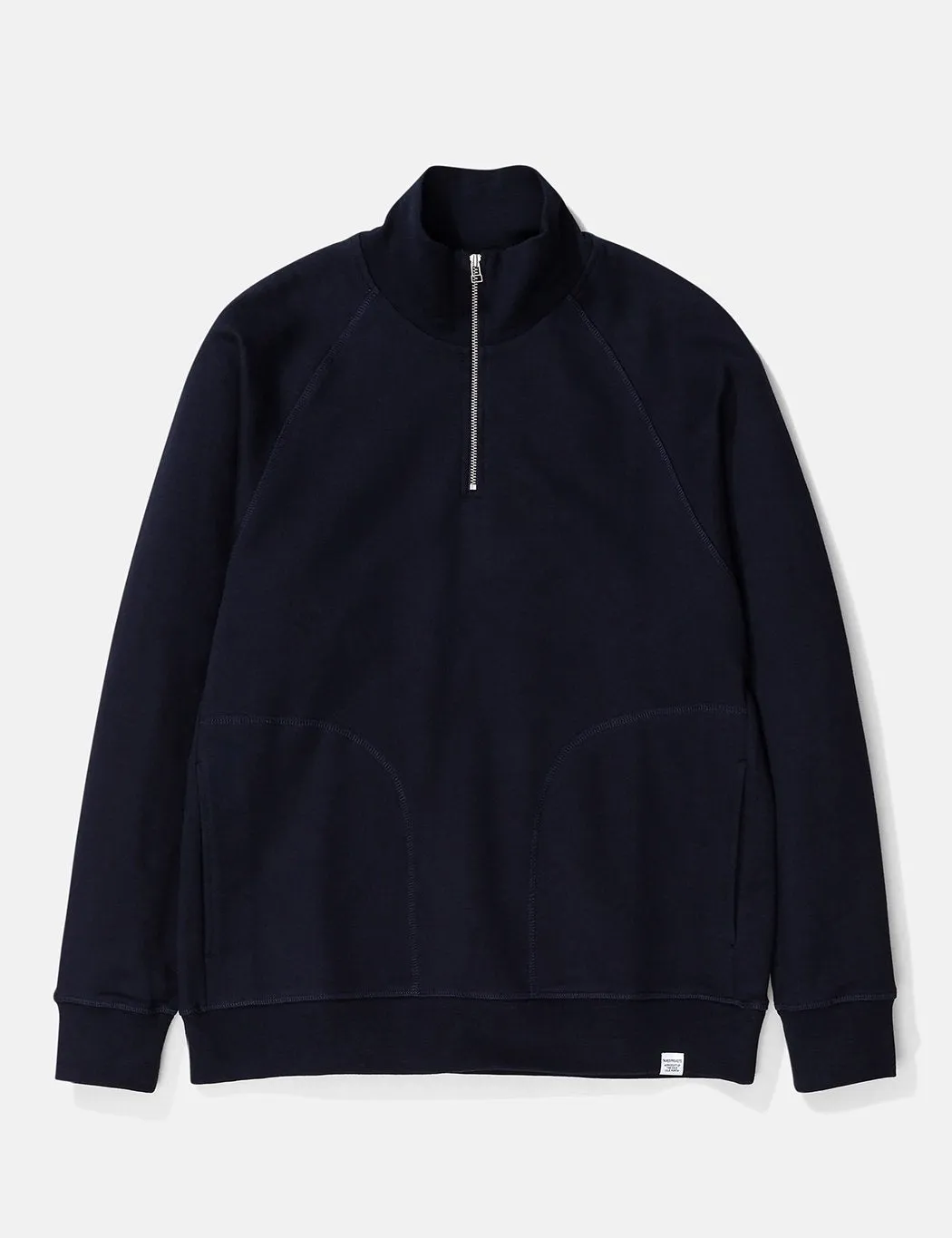 Norse Projects Alfred Light Sweatshirt (1/4 Zip) - Dark Navy Blue