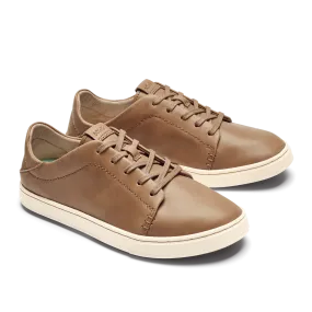 Olukai Womens Pehuea Lī ‘Ili Leather Sneaker- Tan Leather