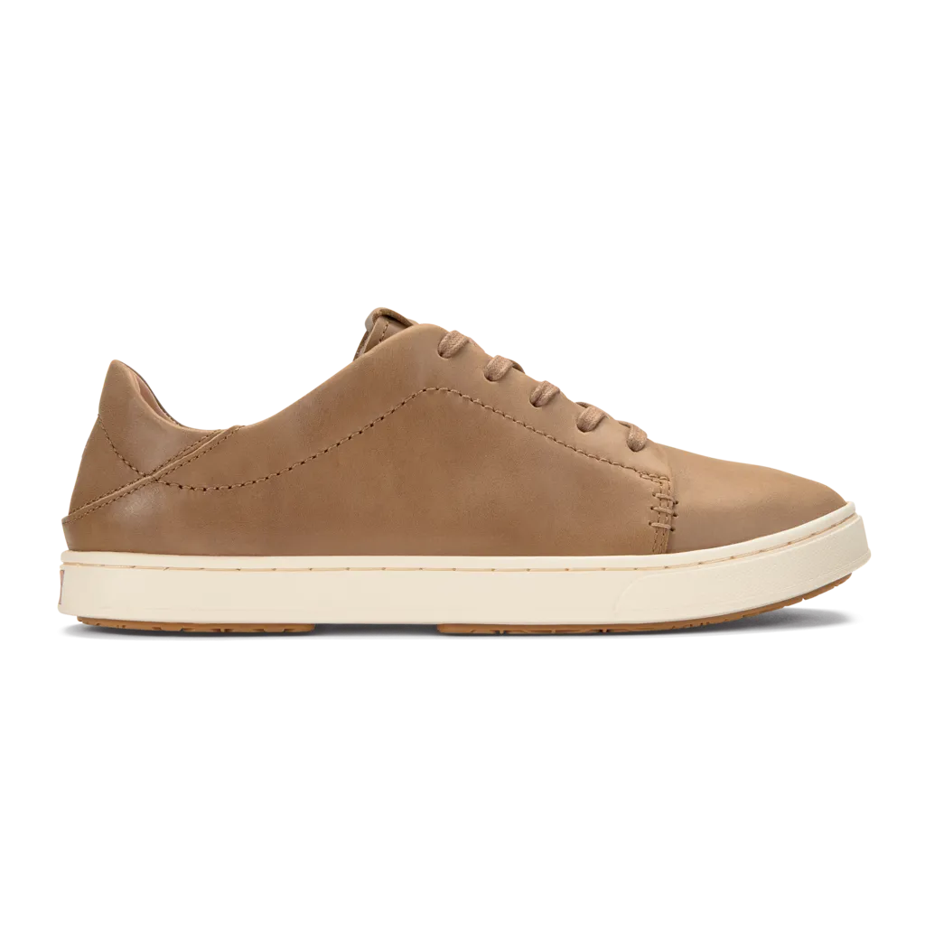 Olukai Womens Pehuea Lī ‘Ili Leather Sneaker- Tan Leather