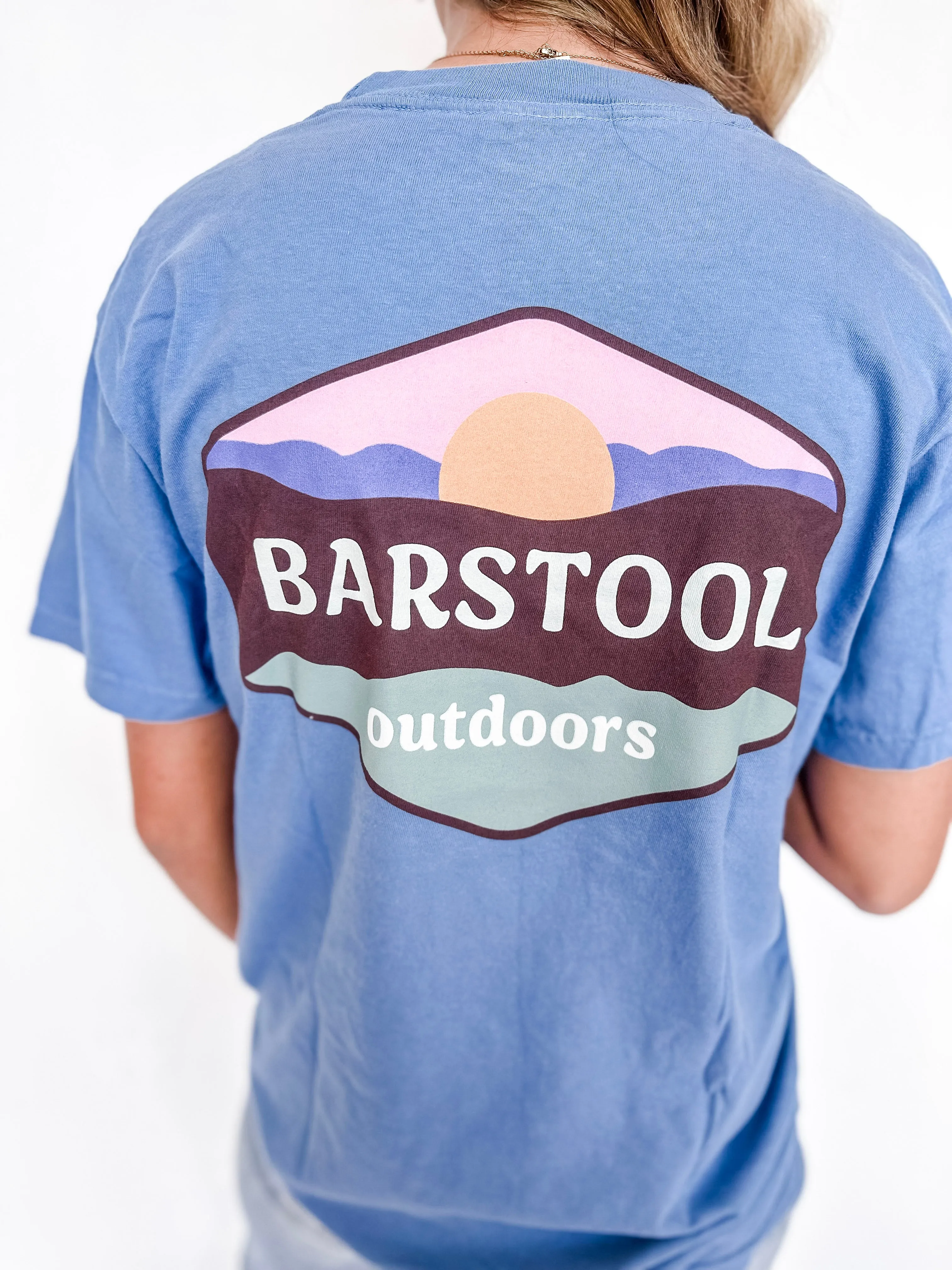 Outdoors Sunset Pocket Tee