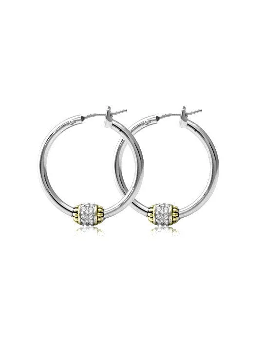 Pave Beaded Hoop Earrings by John Medeiros