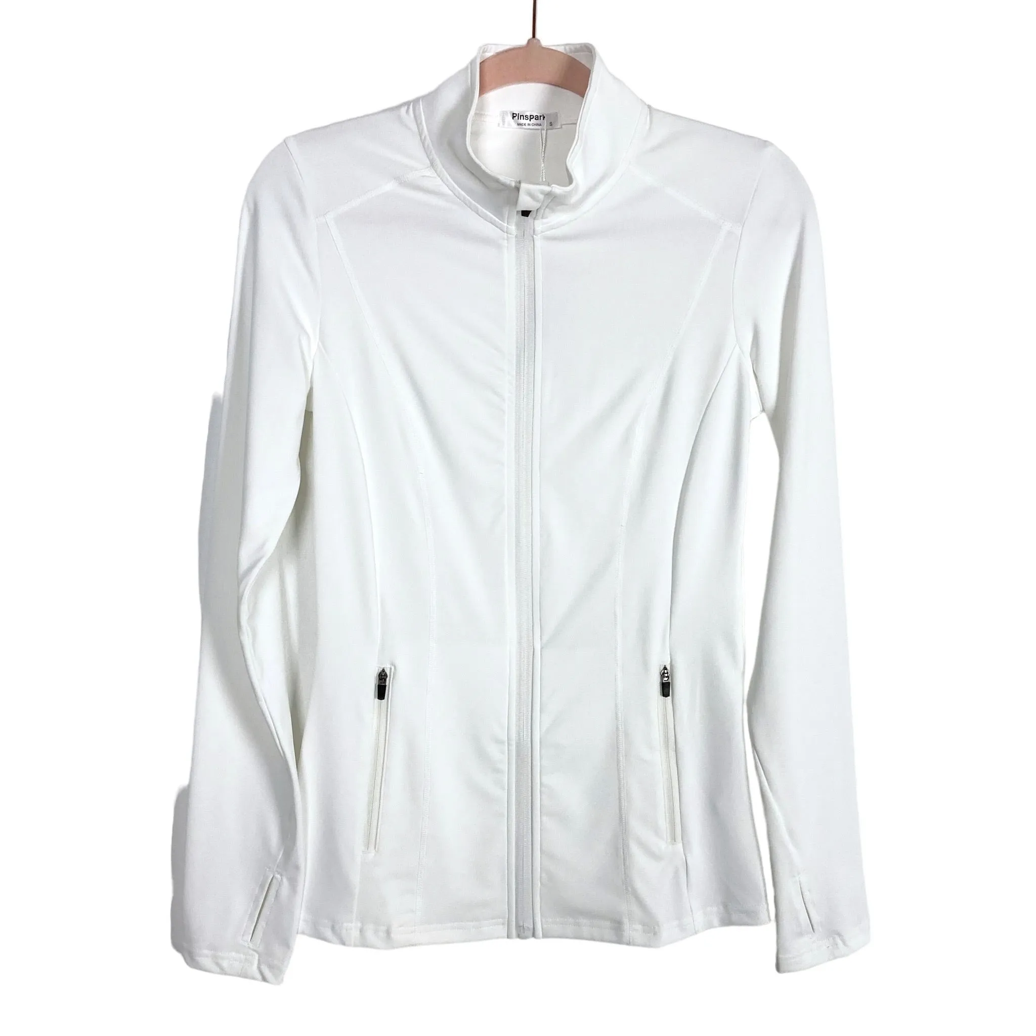 Pinspark White Lightweight Athletic Jacket NWT- Size S