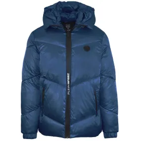 Plein Sport Shiny Padded Navy Blue Jacket