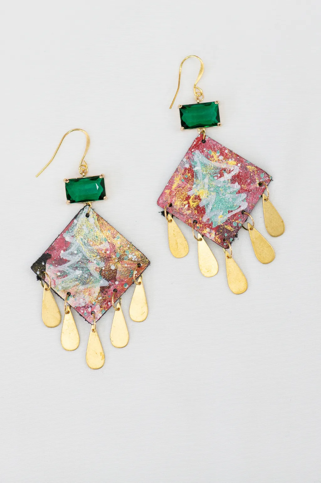 Prancer Painted Leather Earrings by Annie Claire Designs