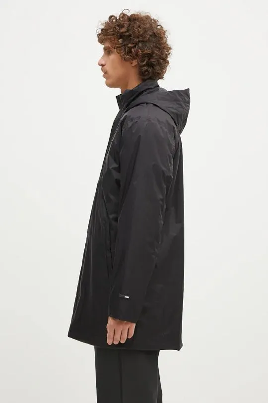 Rains jacket Padded Nylon Coat black color