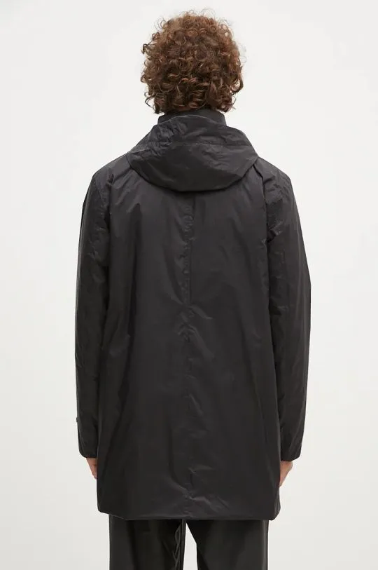 Rains jacket Padded Nylon Coat black color