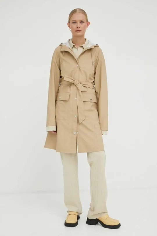 Rains rain coat Curve Jacket women’s beige color