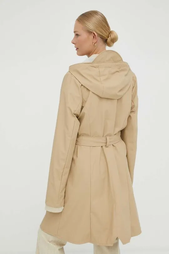 Rains rain coat Curve Jacket women’s beige color