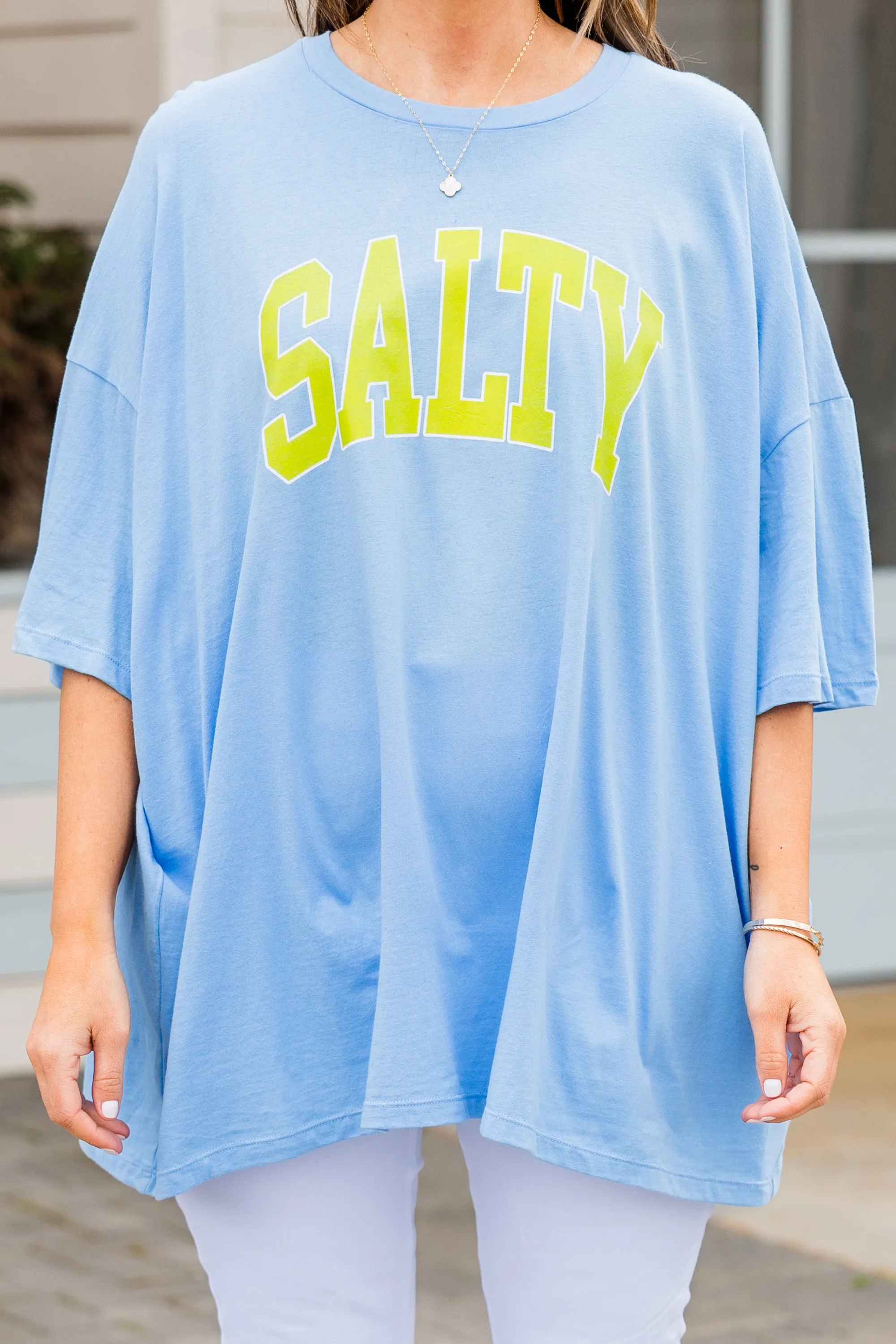 Salty Days Boyfriend Tee, Spring Blue