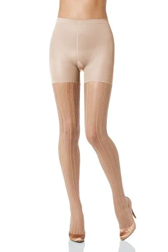 Spanx Open Weave Tight-End Tights - Chain Stripe