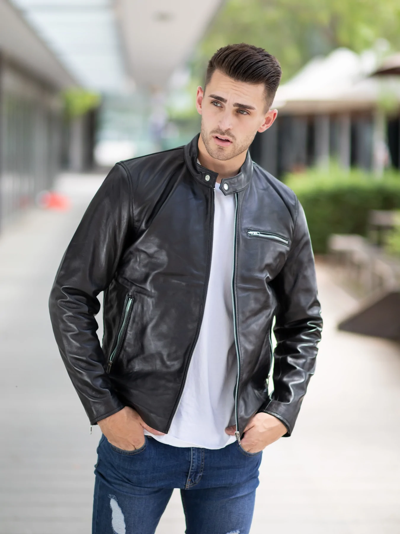 Stylish Black Supreme Leather Jacket