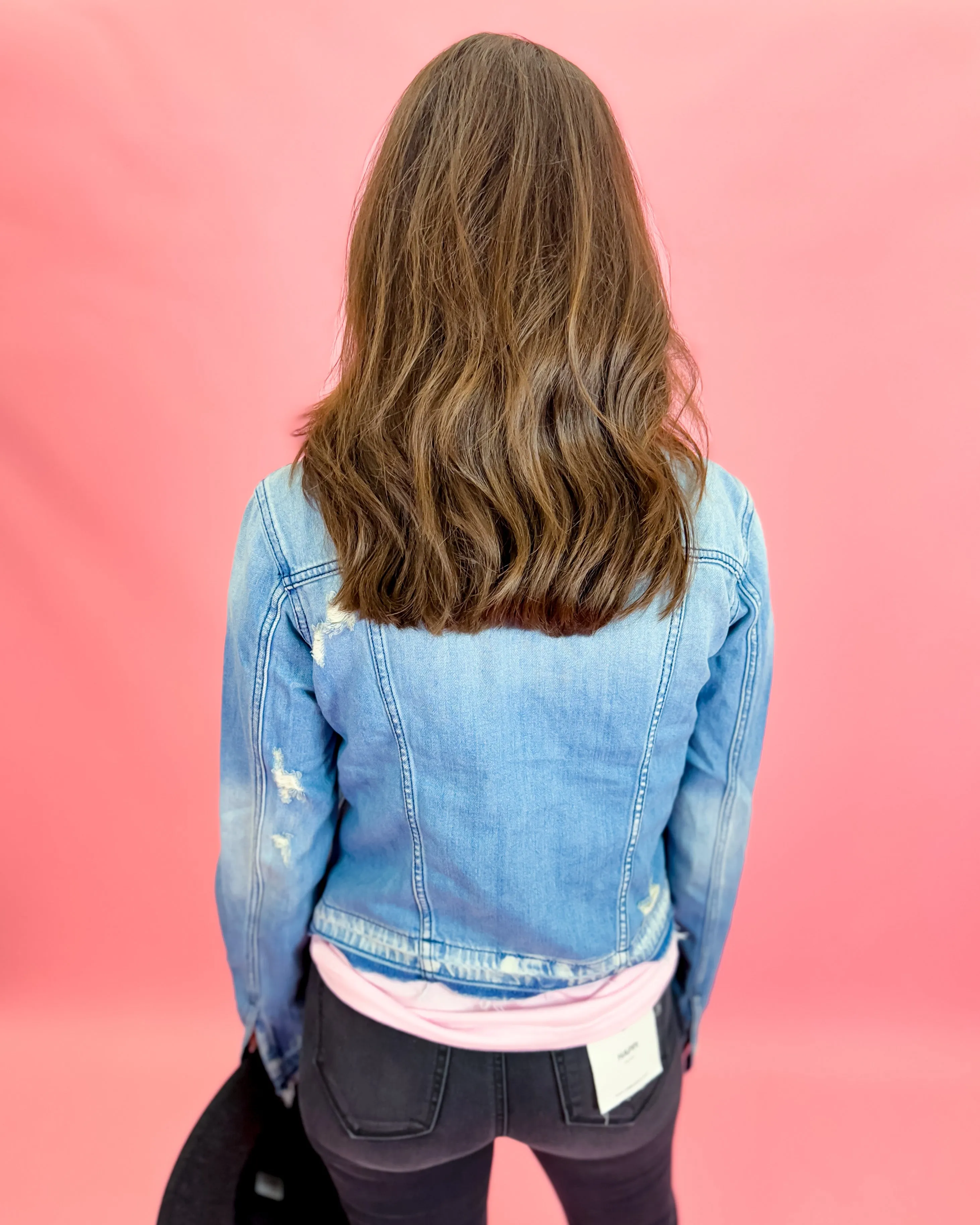 Super Light Collarless Denim Jacket