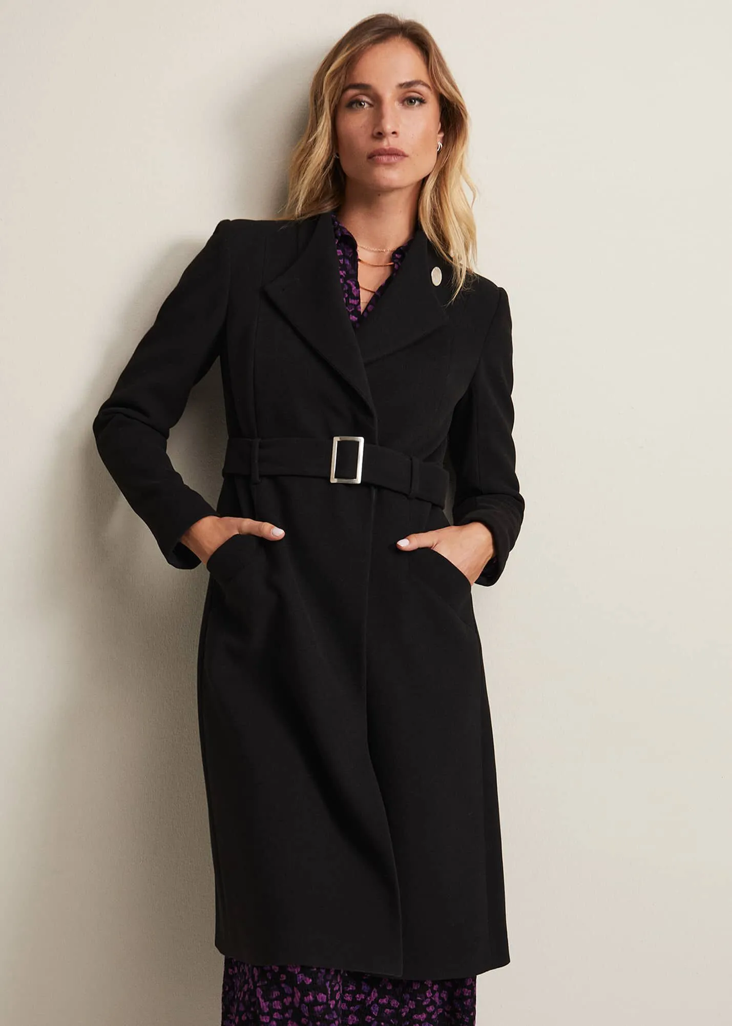 Susie Collarless Wrap Coat