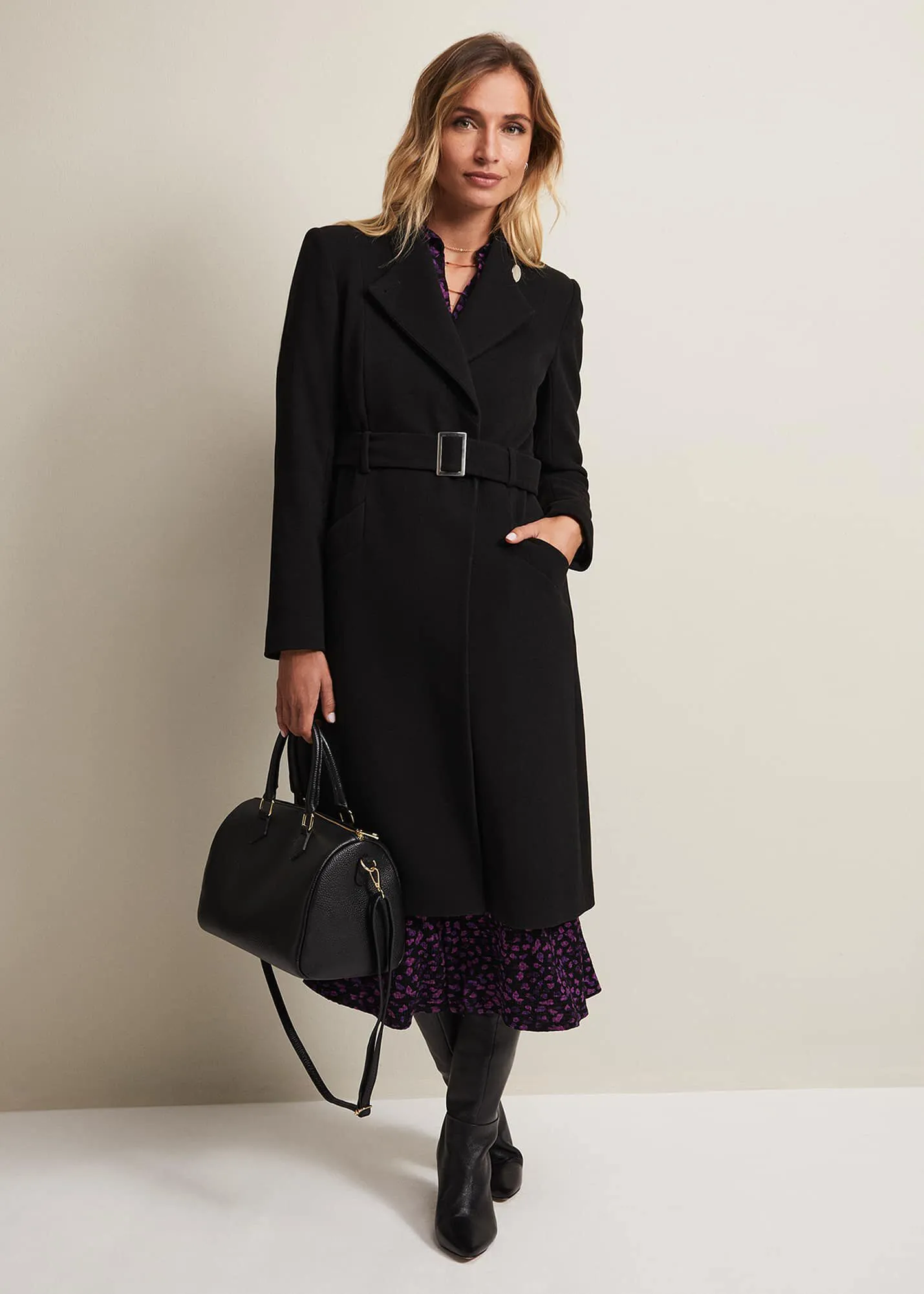 Susie Collarless Wrap Coat