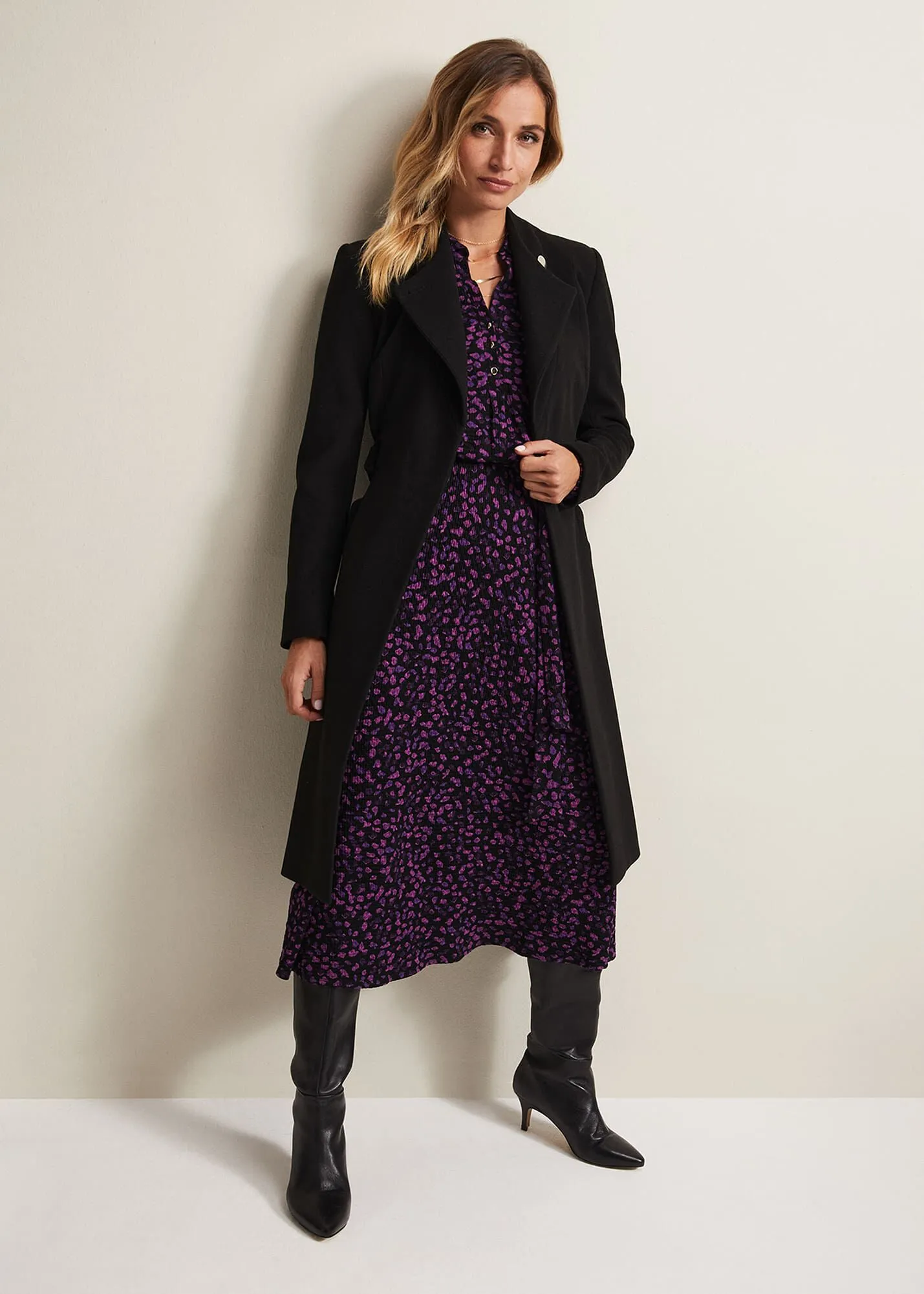 Susie Collarless Wrap Coat