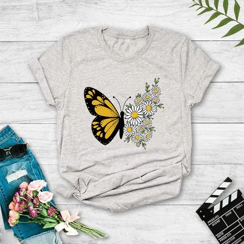 T-shirts Simple Style Butterfly