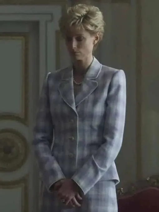 The Crown S05 Princess Diana Plaid Coat