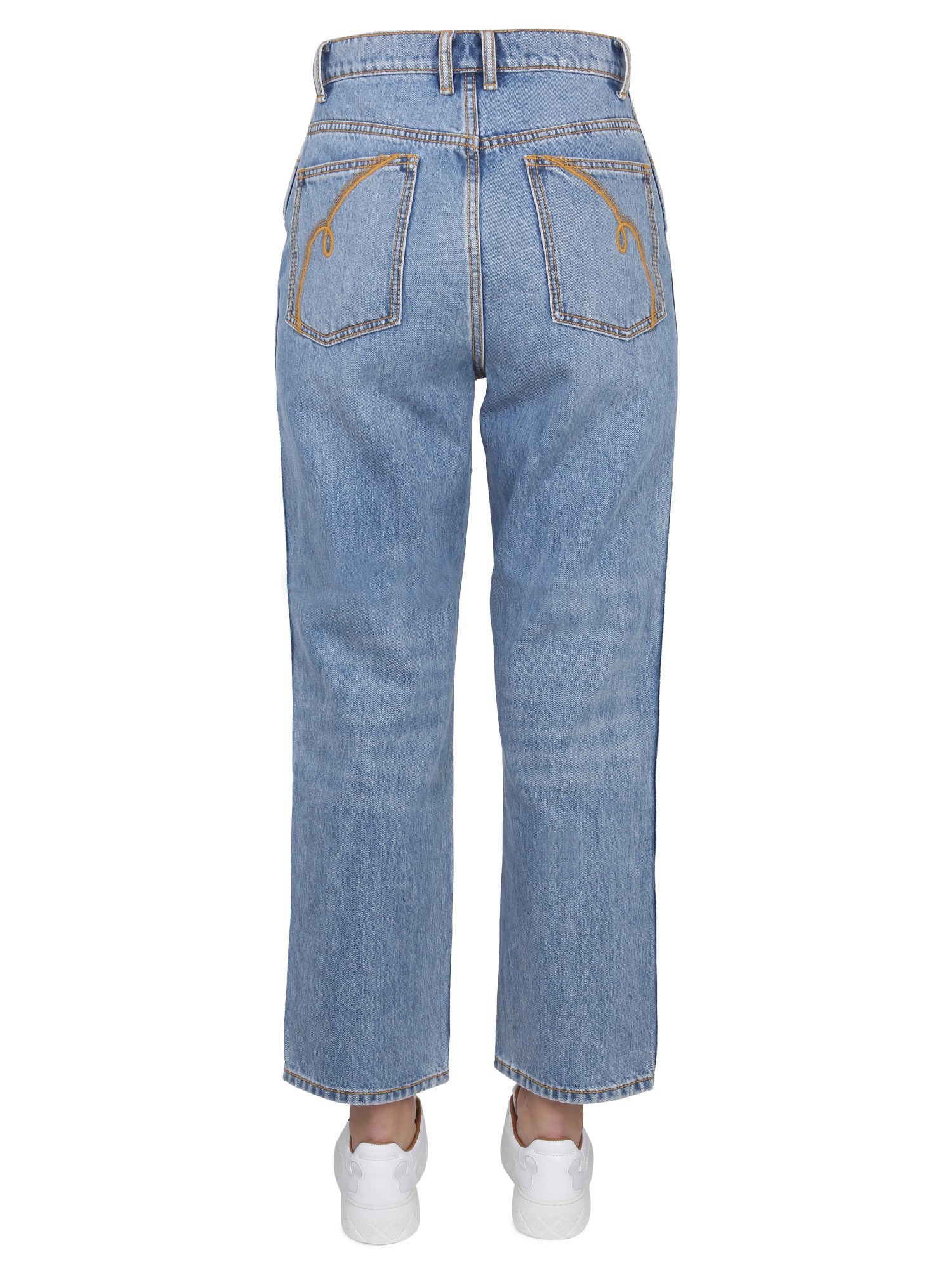 TORY BURCH    STRAIGHT LEG COTTON DENIM JEANS