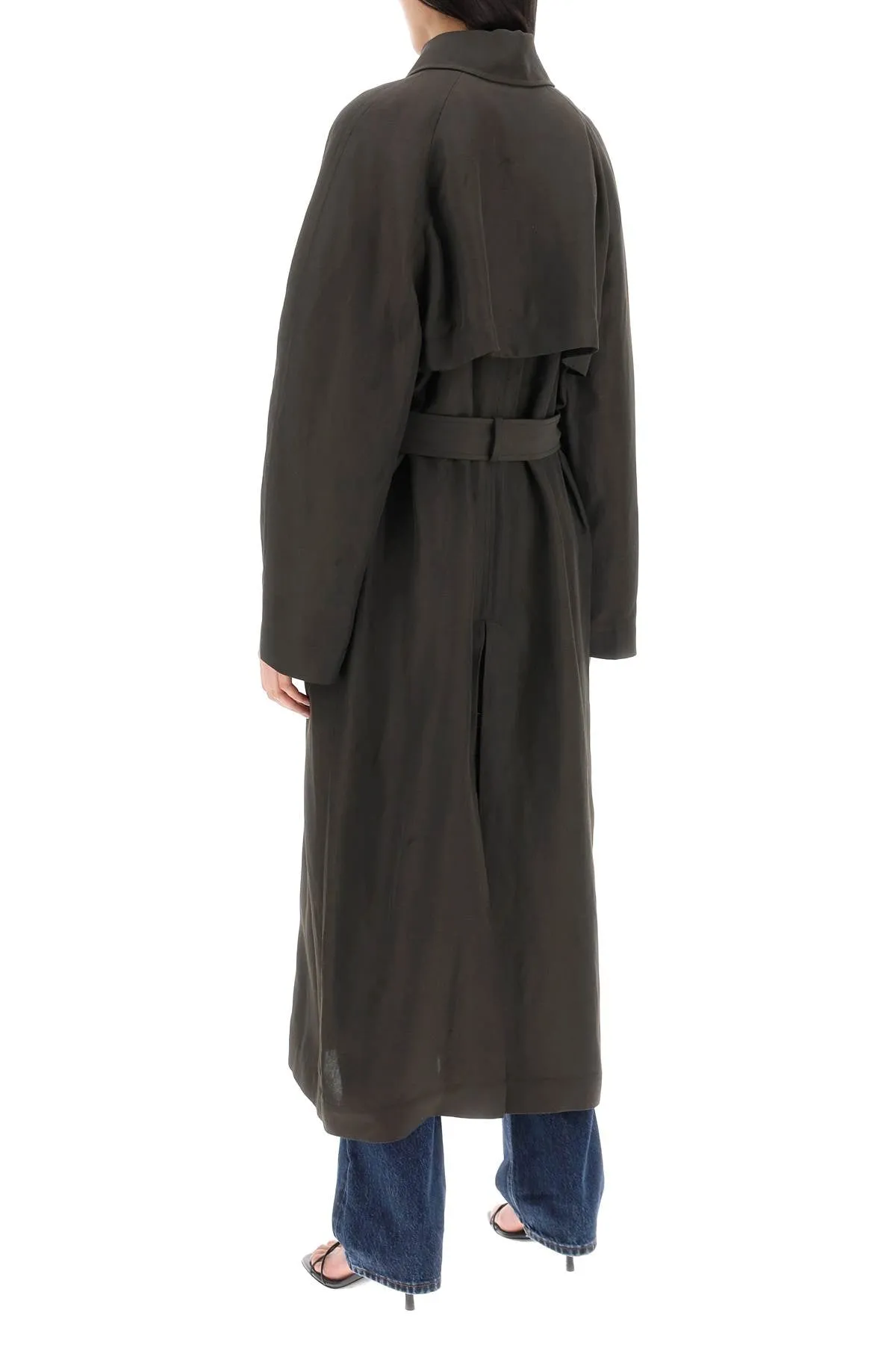 Toteme lightweight linen blend coat 242 WRO1587 FB0101 ANTHRACITE