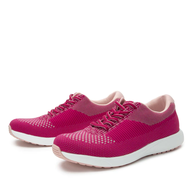 TRAQ by Alegria Womens Goalz (5600) Knit Sneaker- Berry